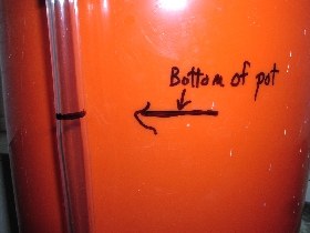 mark where bottom of pot is mark where bottom of pot is
